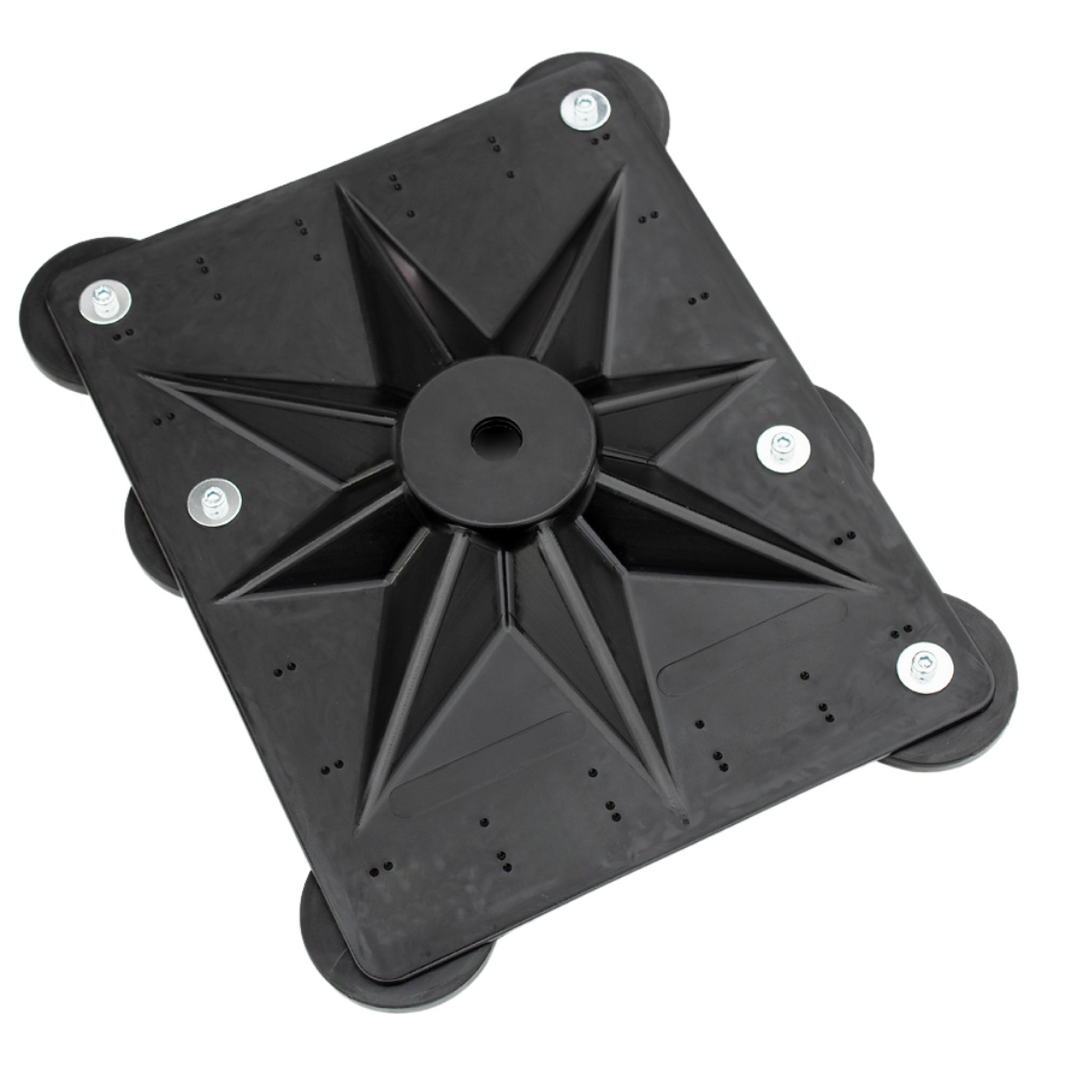 Top view of Vehicle Safety Flag (VSF) rubber feet, showing the grip design for enhanced stability and secure flag attachment.